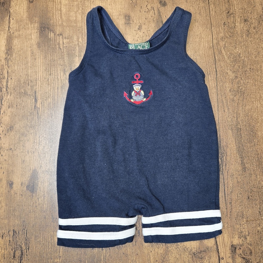 Vtg The Childrens Place Bodysuit 12 Months Sailor Duck 1920s Inspo Stripes